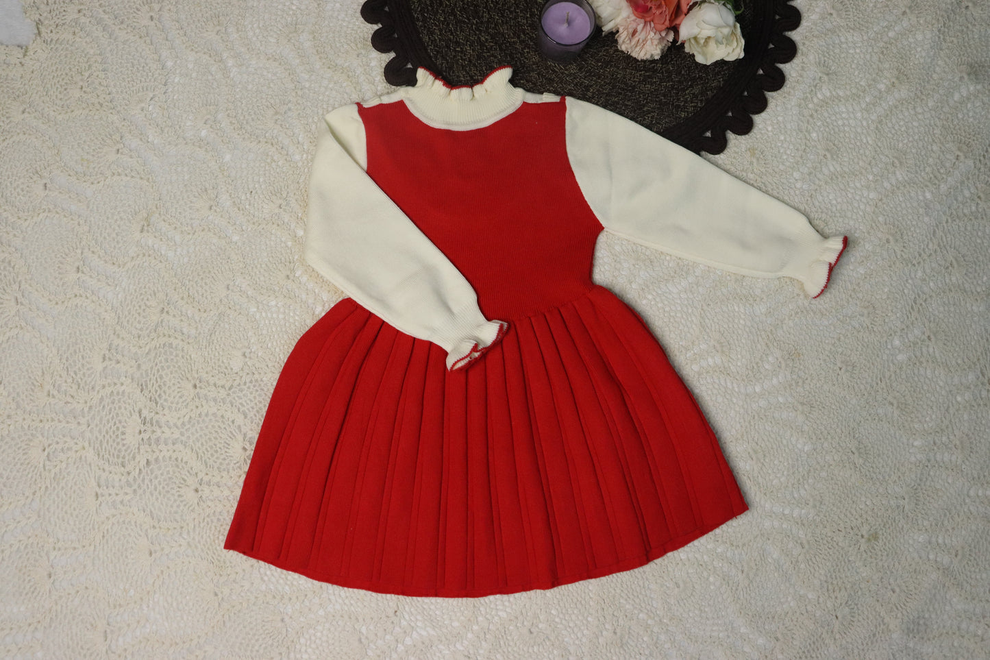 wollen frock-red