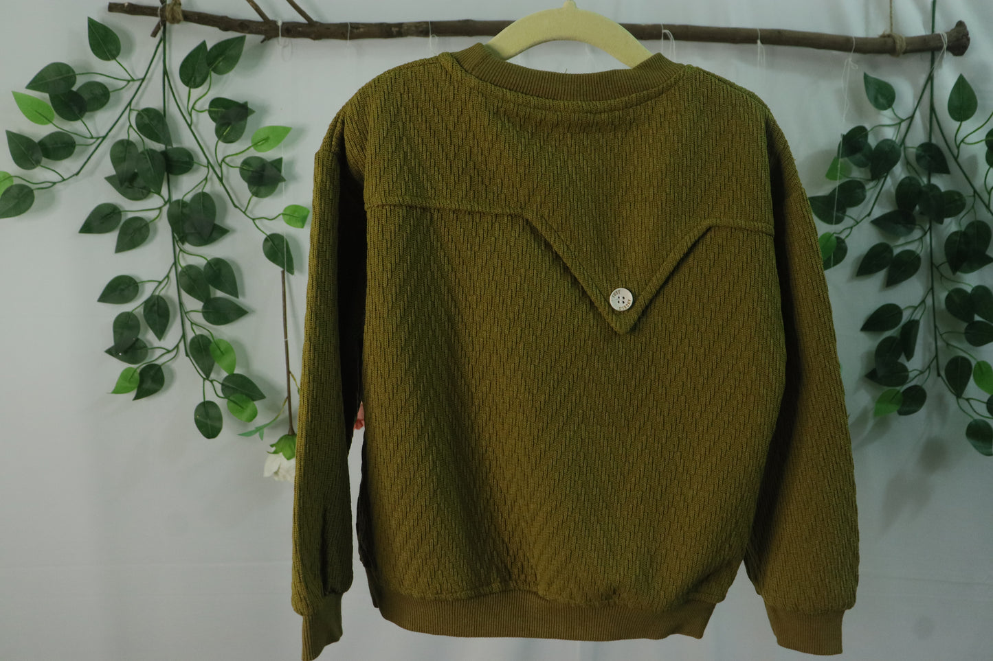 Button detailing sweatshirt-boys-green