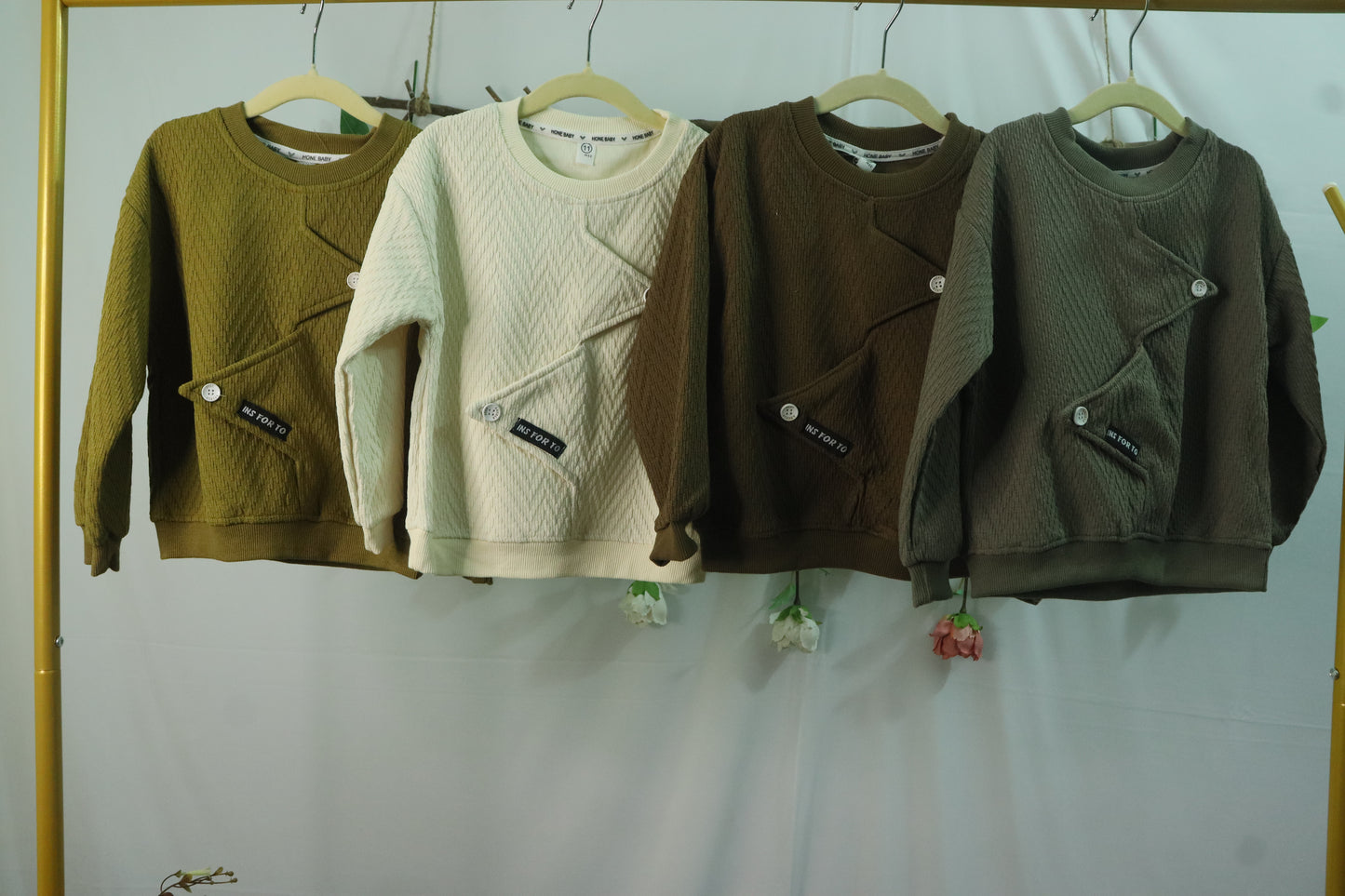 Button detailing sweatshirt-boys-brown