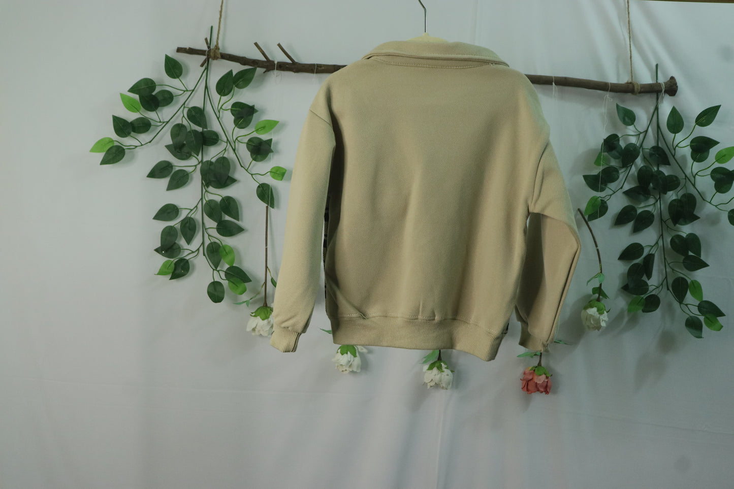 Collar full sleeve sweatshirt-beige-boys