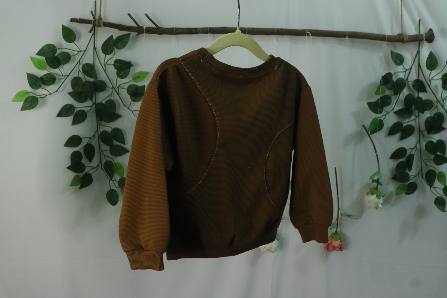 Round Neck Sweatshirt-brown-boys