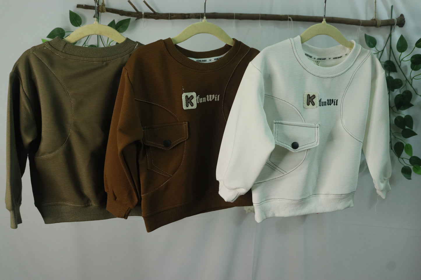 Round Neck Sweatshirt-green-boys