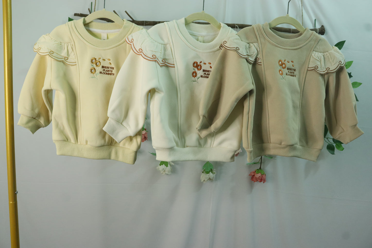 sweatshirt for girls-beige