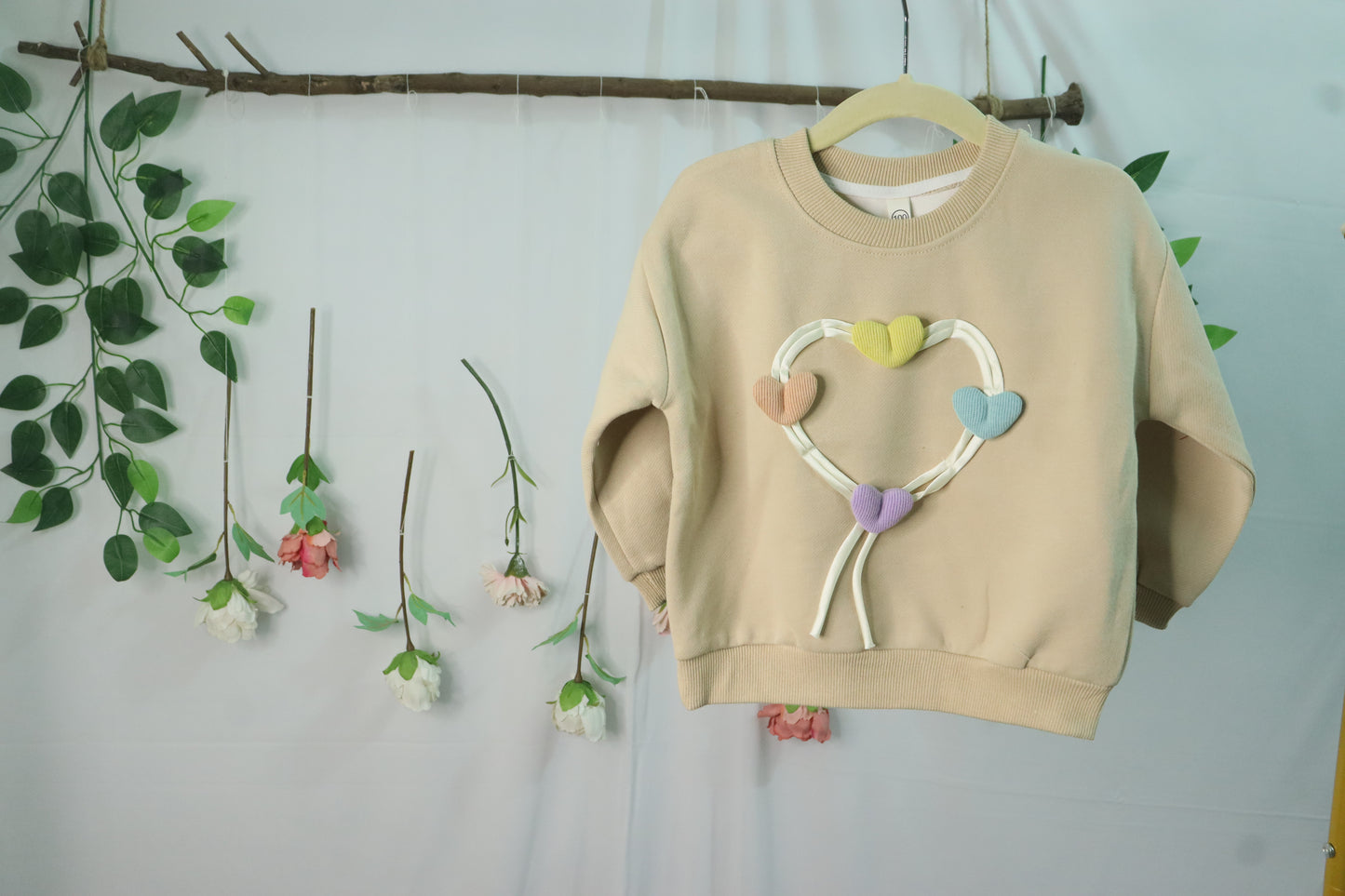 sweat shirt for girls-beige