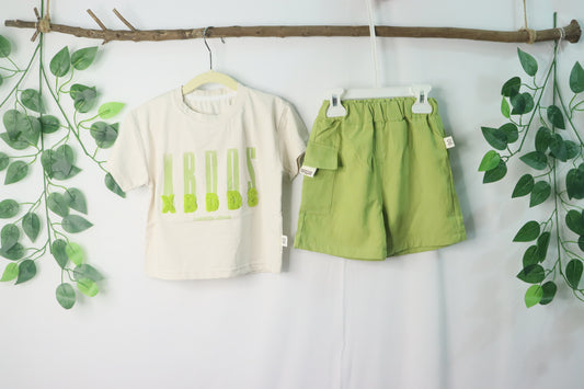 short cord set-green-boys