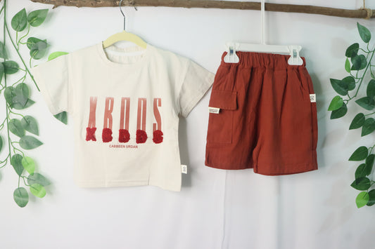 short cord set-maroon-boys