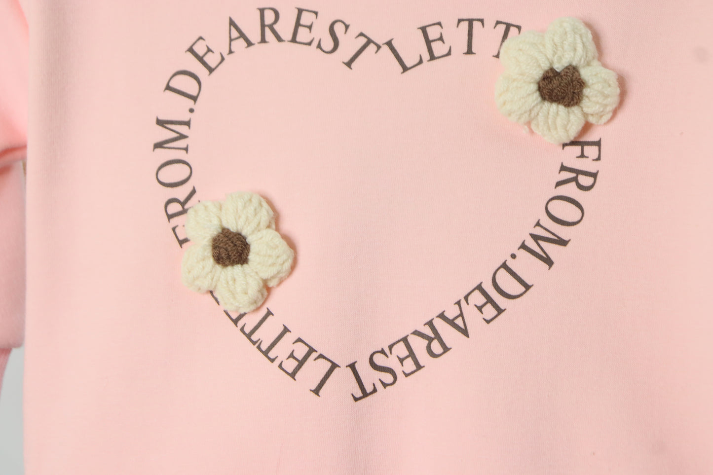 sweatshirt with flower detailing-peach-girls