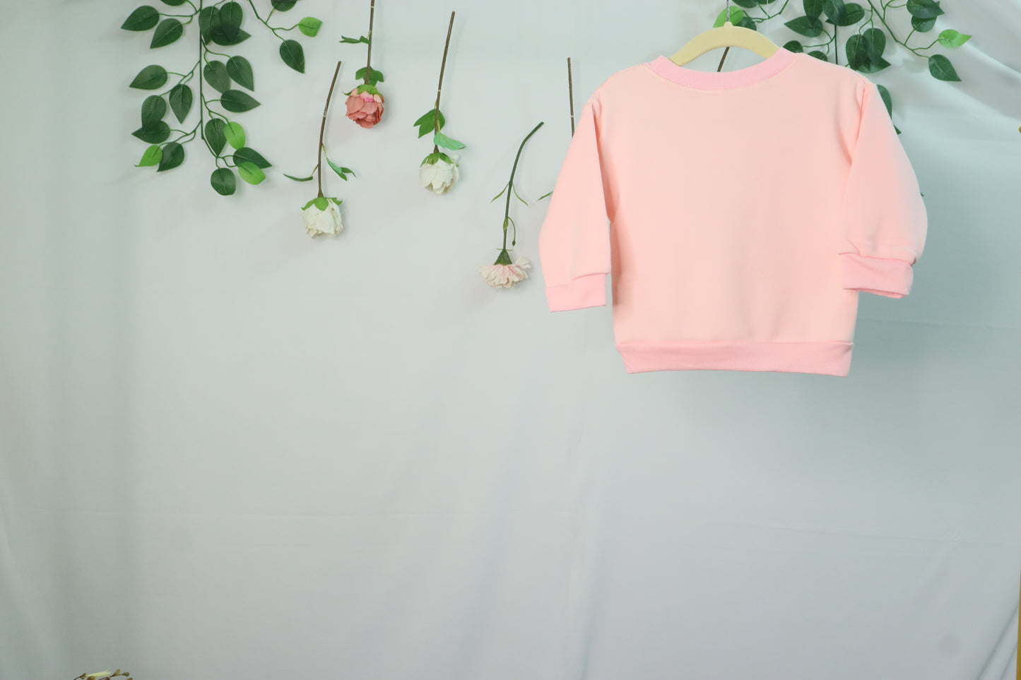 sweatshirt with flower detailing-peach-girls