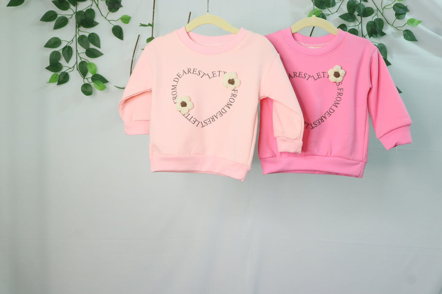 sweatshirt with flower detailing-peach-girls